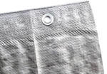 GEOMAT Vízálló és UV-álló takaróponyva fűzőkarikával - PREMIUM 150 g/m2 szürke, 3×3 m [9 m2]