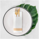 Mapelor Textilhatású evőeszköztartós szalvéta 40x32 cm 1/8 hajtású 40 lap/csomag - Marais arany