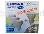  Bec LED GU10 8W 6500K 3+1 (1105-B)