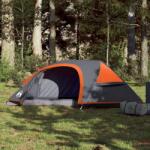 vidaXL Cort de camping pentru 1 persoana, gri portocaliu, impermeabil (94561) Cort