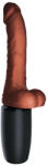 King Cock Plus 7.5 - вибратор с тестиси - кафяв, реалистичен