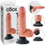 King Cock - вибратор с вендуза - 18 см - телесен цвят