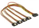 Delock 15 pin-es SATA kábel > 15 pin-es SATA tápcsatlakozó kimeneti 4 x egyenes 50 cm (DL60158) (DL60158)