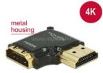 Delock adapter Gyors-sebességű HDMI Ethernettel - HDMI-A anya > HDMI-A apa 4K 90 fokos jobbra fekete (DL65661) (DL65661)