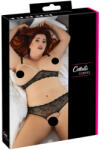 Cottelli Collection Plus Size - gyöngyös melltartó szett (fekete) (22129001071) - szexaruhaz