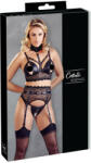 Cottelli Collection Bondage - csipke fehérnemű szett bilinccsel (fekete) (22133461041) - szexaruhaz
