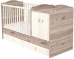 Hubners Patut copii transformabil din lemn cu 2 sertare Hubners Sofia Maxi Kombi 120x70 cm crem nisip - hubners