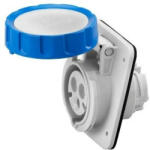 Gewiss GW62238H ipari csatlakozó beépíthető dugalj 10º ferde 3P (2P+F) 32A IP67, 200-250V 50/60 Hz, csavaros csatlakozás (GW62238H)