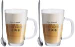 Excellent Houseware Set 2 cani Latte Machiato, sticla, 8 x 12 cm, 300 ml
