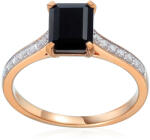 Heratis Forever Vörös arany gyűrű fekete achát kővel és gyémántokkal 0, 170 ct IZBR892RHR