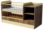  Lili Duo 3in1 baba kombi kiságy 120×60 cm ágyneműtartóval - Sötét sonoma/bézs