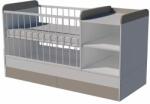Kinder Mobel Lili Duo 3in1 baba kombi kiságy 120×60 cm ágyneműtartóval - Fehér/szürke