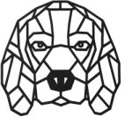 AtmoWood Geometrikus fakép - Beagle 65 cm Szín: : Fekete