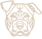 AtmoWood Geometrikus fakép - Amerikai pitbull terrier 65 cm Szín: : Természetes