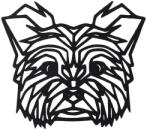 AtmoWood Geometrikus fakép - Yorkshire Terrier 30 cm Szín: : Fekete