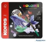 Kores Színes ceruza készlet, háromszögletű, fém doboz, KORES "Kolores Selection", 24 különböző szín (IK93325) - kecskemetirodaszer