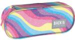 DERFORM Penar copii cu fermoar, formă ovală, BackUp, model rainbow waves Penar