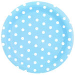 PartyPal Papírtányér 23cm 6db pöttyös, kék (LUFI890603)