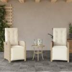 vidaXL 2 db polyrattan dönthető kerti szék lábtartóval (365194/6/7)