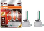 OSRAM Xenarc Night Breaker +220% D3S xenon fényszórólámpa, akár 220% fényerő, 3200 lumen, 4400 K, 250 méteres fénykéve, környezetbarát csomagolás, PK32d-5, 66340XN2-2HB, 2 darab/csomag (66340XN2)