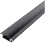 AVIDE Alu Profil "U" 24.7X7Mm Süllyeszthető Fekete - Fekete Búrával 1M (AAP-UR177-1M-BB)