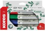 Kores Tábla- és flipchart marker készlet, kúpos, KORES "Eco K-Marker", 4 különböző szín (IK20724) - webpapir