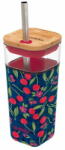  QUOKKA Liquid Cube üveg pohár szilikon felülettel 540 ml, cherries