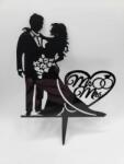 Loranc Topper pentru tort - Mirii Mr & Mrs negru
