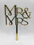 Loranc Topper pentru tort - Mr & Mrs auriu