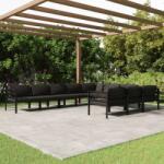 vidaXL Set mobilier de grădină cu perne, 10 piese, antracit, aluminiu (3107825)