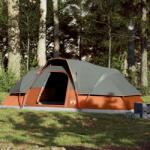 vidaXL 9 személyes szürke-narancssárga vízálló kupolás családi sátor (94565)