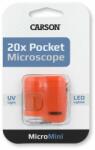 Carson Microscop portabil cu breloc, marire 20x, Carson, MicroMini, Orange (N01001247_001)