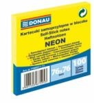 DONAU Blocnotes Donau 76 x 76 mm, galben neon, 100 de coli