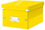 Leitz Cutie depozitare Leitz WOW Click & Store, carton laminat, partial reciclat, pliabila, cu capac, 22x16x28 cm, galben (ESS60430016)