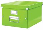Leitz Cutie depozitare Leitz WOW Click & Store, carton laminat, partial reciclat, pliabila, cu capac si maner, 28x20x37 cm, verde (ESS60440054)