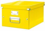 Leitz Cutie depozitare Leitz WOW Click & Store, carton laminat, partial reciclat, pliabila, cu capac si maner, 28x20x37 cm, galben (ESS60440016)