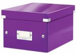 Leitz Cutie depozitare Leitz WOW Click & Store, carton laminat, partial reciclat, pliabila, cu capac, 22x16x28 cm, mov (ESS60430062)