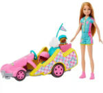 Mattel Barbie Stacie verenyző baba gokarttal és kiskutyával (HRM08) - morzsajatekbolt