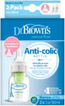 Dr. Brown's - Sticlă anticolică Opțiuni+ gât îngust 2x60ml plastic (SB2200) (72239308219)