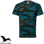 MALFINI Camouflage 144 unisex póló, petrol terepszín C1 - 3XL méret (100% pamut, 160 g/m2) (144C118)