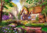 Trefl - Puzzle Ora ceaiului Premium Plus: Woodland Cottage - 1 000 piese Puzzle