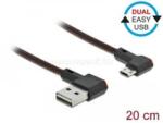 Delock EASY-USB 2.0 kábel A-típusú csatlakozódugó - EASY-USB Micro-B típusú csatlakozódugó, ívelt (DL85269) (DL85269)