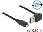Delock Kábel EASY-USB 2.0-s A típusú csatlakozódugó, ívelt felfelé / lefelé > USB 2.0-s Micro-B-típus (DL85203) (DL85203)