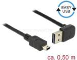 Delock Kábel EASY-USB 2.0-s A típusú csatlakozódugó, ívelt felfelé / lefelé > USB 2.0-s Mini-B-típus (DL85184) (DL85184)