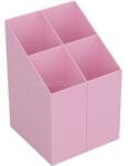 ICO Írószertartó 4 rekeszes négyszögletű műanyag, Ico pasztell rózsaszín (ICO_9570009009) (ICO_9570009009)