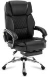 Mark Adler Premium Főnöki szék kényelmes irodai szék masszázs funkcióval, lábtartóval fordított bőr fekete (MA-BOSS-60-Black)