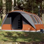 vidaXL 7 személyes szürke és narancssárga vízálló alagút családi sátor (94627)