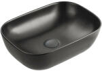 Eros SMILE 3 - PULTRA ültethető - Top Counter - porcelán mosdó - MATT FEKETE - 46, 5 x 32, 5 x 13 cm (82MC6255) - globalvivamarket
