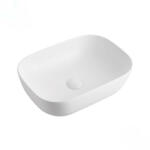 Eros SMILE 3 - PULTRA ültethető - Top Counter - porcelán mosdó - MATT FEHÉR - 46, 5 x 32, 5 x 13 cm (82MB6255)