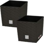 KOTARBAU Ghiveci de grădină din rattan cu inserție umbra 20x20 cm set de 2 buc (ZSY2857)